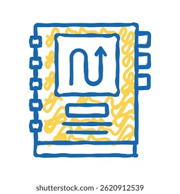 notebook with work planning doodle icon sketch vector. notebook with work planning sign. isolated symbol illustration