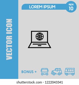 Notebook world icon vector