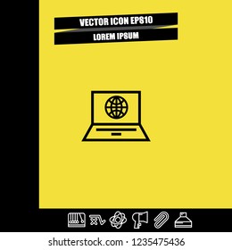 Notebook world icon vector