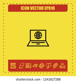 Notebook world icon vector
