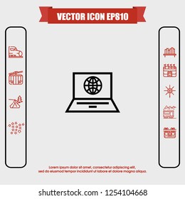 Notebook world icon vector