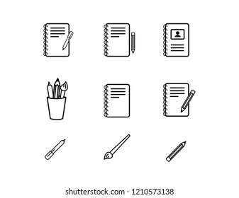 Notebook and writing icons