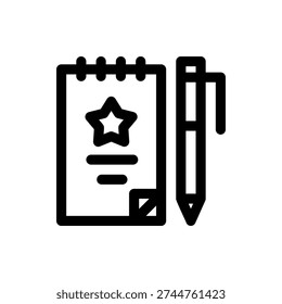 Notebook Writing Pad Journal School Icon Design