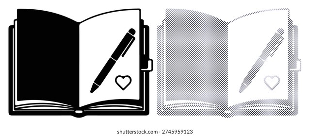 Notebook for writing, symbolizing creativity, personal thoughts, or romantic expressions.