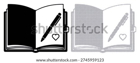 Notebook for writing, symbolizing creativity, personal thoughts, or romantic expressions.