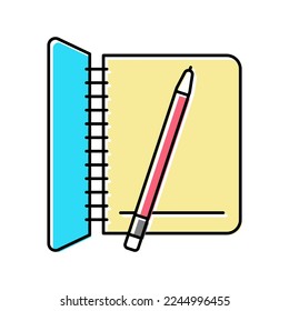 notebook for writing tasks color icon vector. notebook for writing tasks sign. isolated symbol illustration