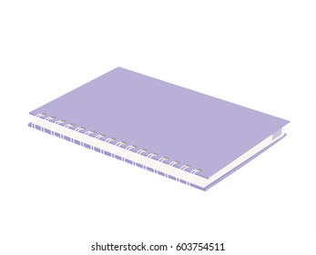 Notebooks blue realistic vector illustration isolated