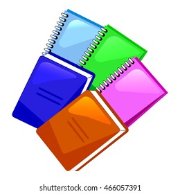 Notebooks and books, clip-art, vector illustration