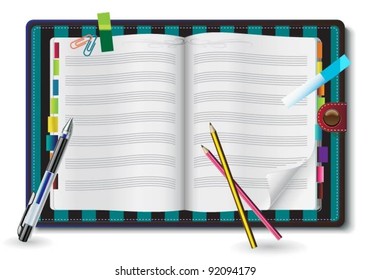 Notebooks With Colored Tabs And Lined Pages - personal for programmer and designer.