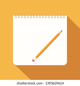 Notebooks Flat Design School Supplies Icon