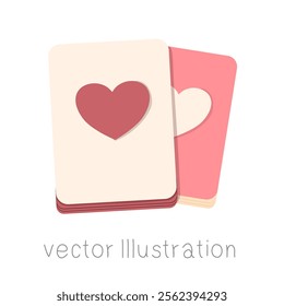 Notebooks and heart gift for Valentine’s Day vector illustration.