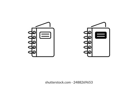 Notizbücher-Icon-Design mit weißem Hintergrund Stock-Illustration
