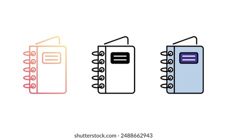Diseño de icono de cuadernos con fondo blanco ilustración de stock