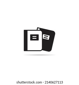 icono de bloc de notas en la ilustración del vector de fondo blanco