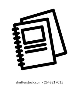 Notebooks line icon. Simple vector symbol used for school, travel, or education themes. Clean linear design, Thin stroke design, isolated on white.