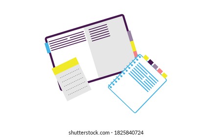 Portátiles o notas planificadores vector de logotipo 