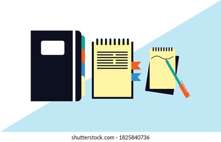 Portátiles o notas planificadores vector de logotipo 