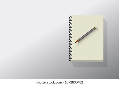 Notebooks and pencils vector illustration