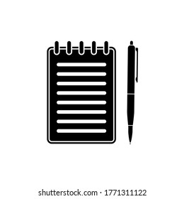 Notebooks and pens icon vector simple design