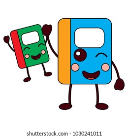 notebooks school supplies kawaii icon image 