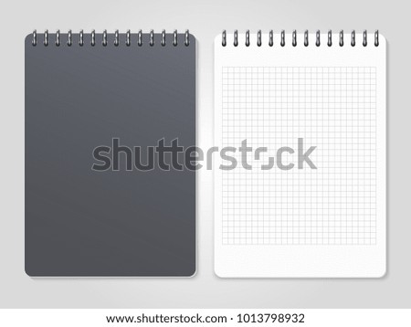 Similar – Image, Stock Photo open spiral notebook with blank white pages