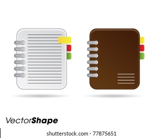 Notebooks with stick notes web application icons no.6 vector illustration