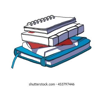 Notebooks. Vector hand-drawn sketch.