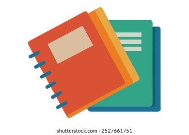 Vector de cuadernos sobre fondo blanco