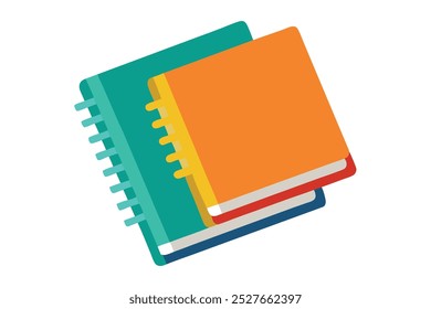 Vector de cuadernos sobre fondo blanco