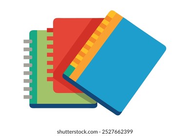 Vector de cuadernos sobre fondo blanco