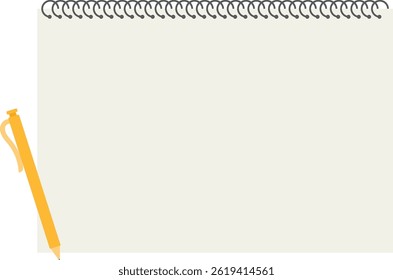 Notebook-shaped frame illustration, title frame