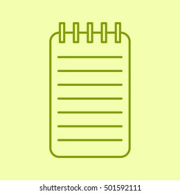 Notebook.Vector outline icon.Stationery tools for office,for school.
