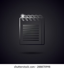 Notepad black metal line icon