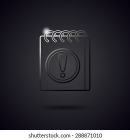 Notepad black metal line icon