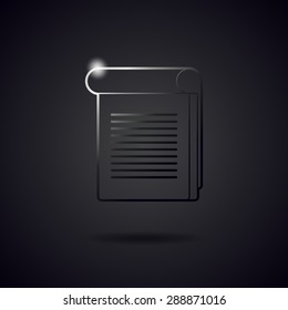 Notepad black metal line icon