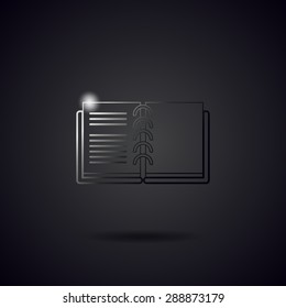 Notepad black metal line icon