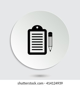 notepad - black vector icon  with shadow