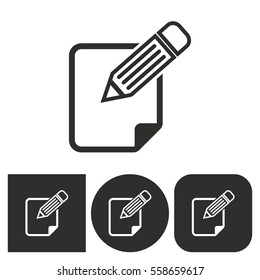 Notepad - black and white icons. Vector illustration.