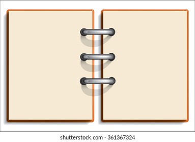 Notepad with blank sheets. Vector illustration