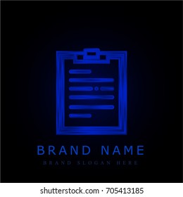 Notepad blue chromium metallic logo