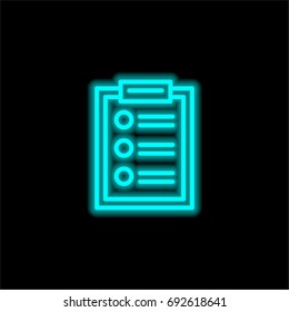 Notepad blue glowing neon ui ux icon. Glowing sign logo vector