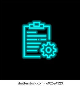 Notepad blue glowing neon ui ux icon. Glowing sign logo vector