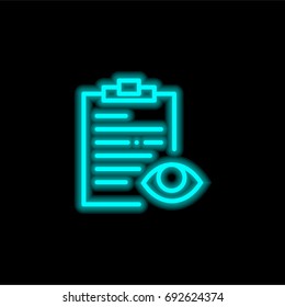 Notepad blue glowing neon ui ux icon. Glowing sign logo vector