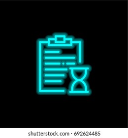 Notepad blue glowing neon ui ux icon. Glowing sign logo vector
