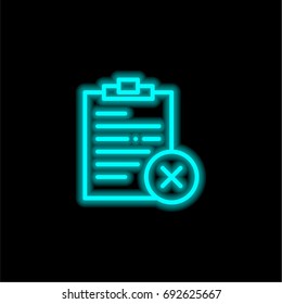 Notepad blue glowing neon ui ux icon. Glowing sign logo vector