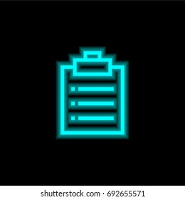 Notepad blue glowing neon ui ux icon. Glowing sign logo vector