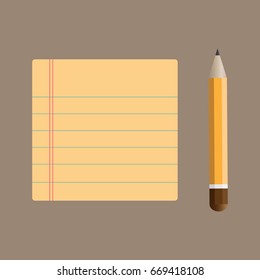 Notepad with bookmarks and pencil,