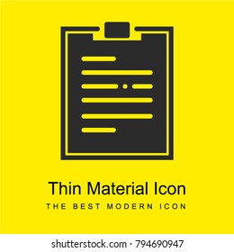 Notepad bright yellow material minimal icon or logo design