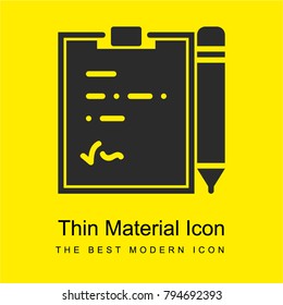 Notepad bright yellow material minimal icon or logo design