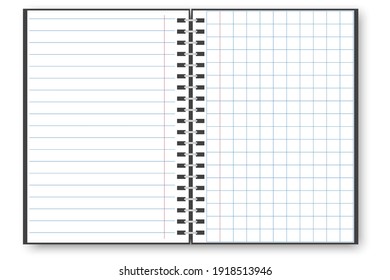 Notepad auf weißem Hintergrund. Veranstalter. Notebook-Papier. Stockbild. EPS10.